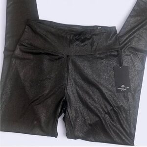Andre Marc Dark Shimmering Baddie Basics Athleisure Leggings NWT-M